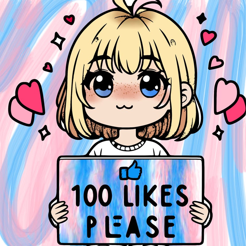a cute girl holding 100 likes please  sign