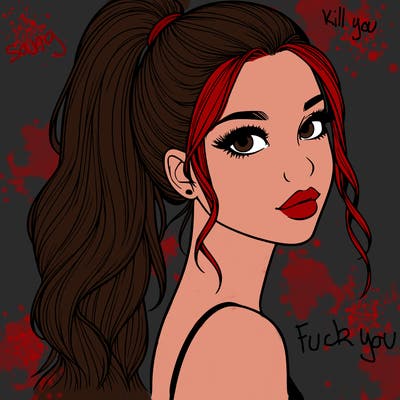 realistic pretty girl with high pony tail