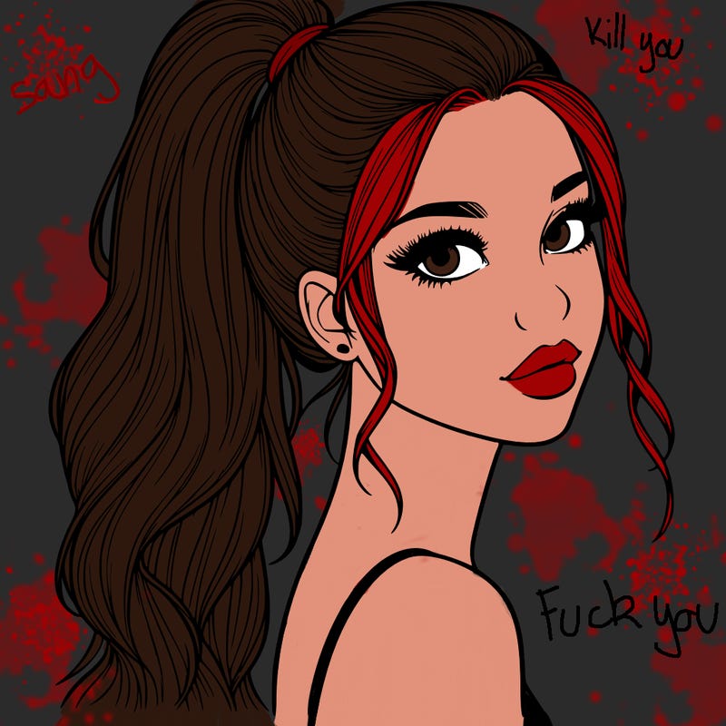 realistic pretty girl with high pony tail