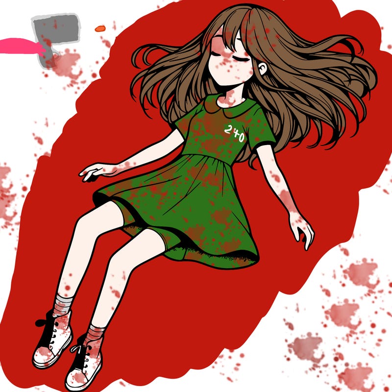 realistic girl floating