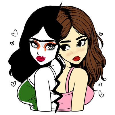 realistic girl split