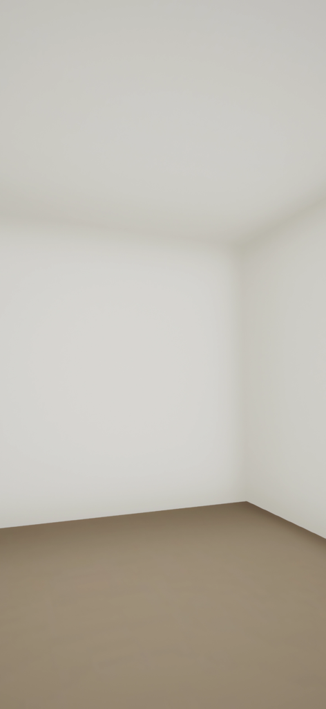 THE CORRIDOR - Minimalist empty corner of a white room with a brown floor in THE CORRIDOR game