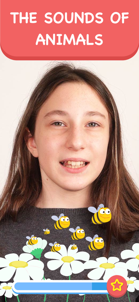 Speech Therapy - Mio For Kids - A young girl practicing speech sounds with interactive animal animations