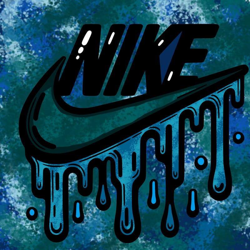 dripping nike logo