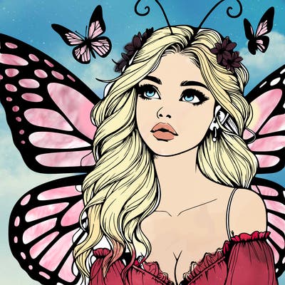 butterfly fairy realistic girl