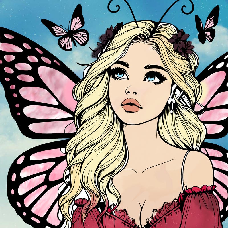 butterfly fairy realistic girl