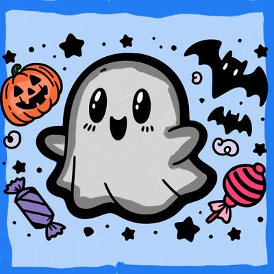 halloween cute little ghost