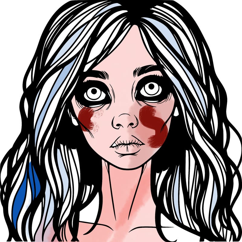 scary beautiful realistic girl