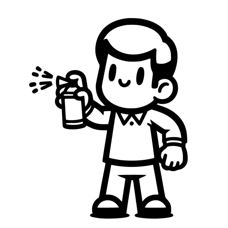 a person spray painting