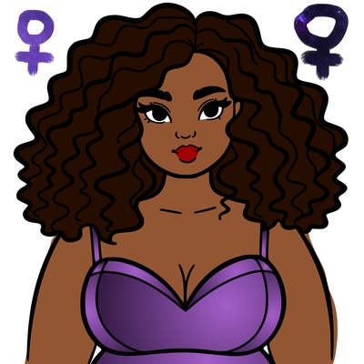 pretty plus sized woman with curly hair