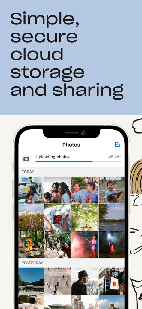 Dropbox EMM - Interface of Dropbox EMM app showcasing secure photo storage and cloud sharing.
