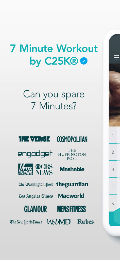 7 Minute Workout by C25K® - Menciones en prensa y medios para la aplicación 7 Minute Workout de C25K