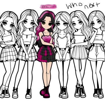 a group of girls realistic