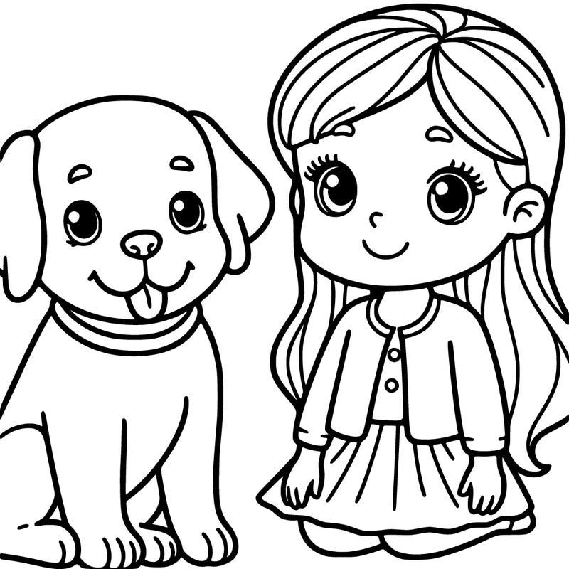 dog and girl