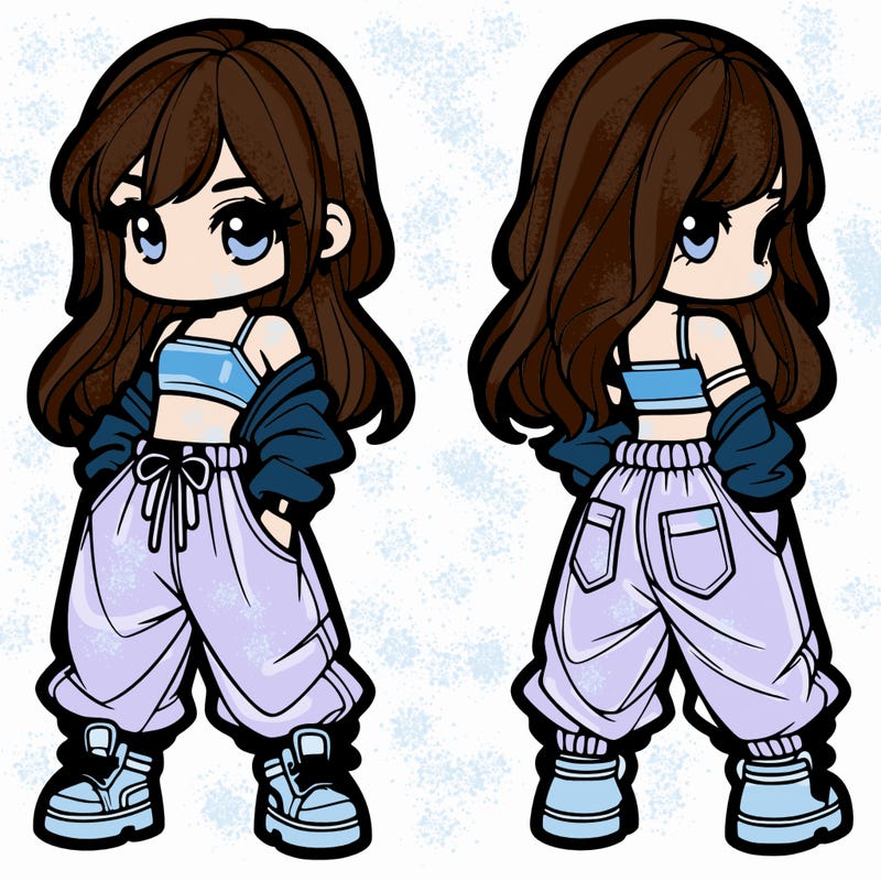 girl in crop top and baggy pants