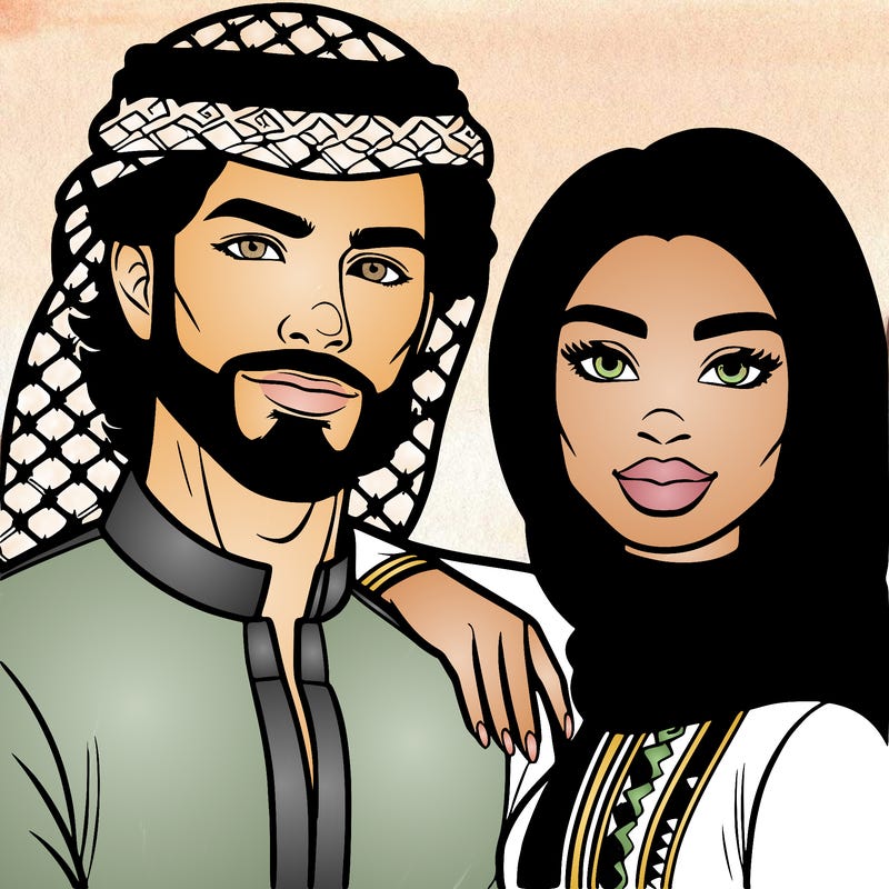 handsome man with a beautiful woman