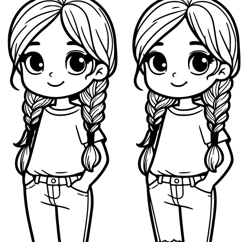 girl with hair up in braids in jeans and tee shirt