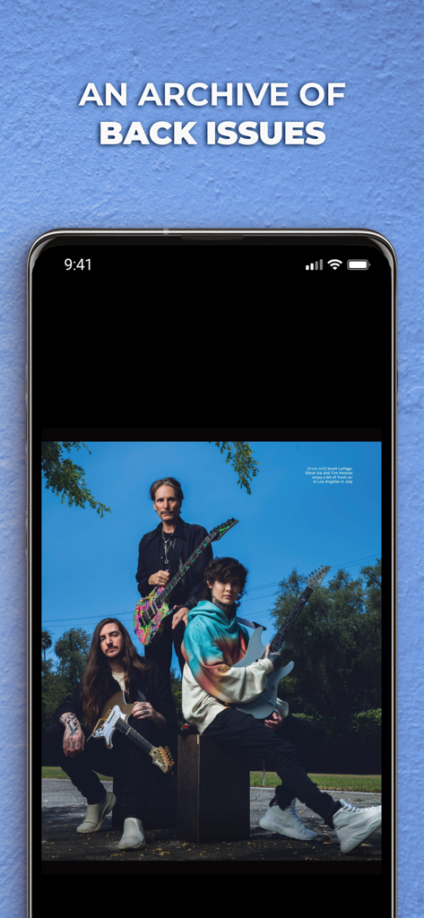 Guitar World Magazine - 有名なギタリストの特集でバックナンバーのアーカイブを展示するGuitar World Magazineアプリのスクリーンショット