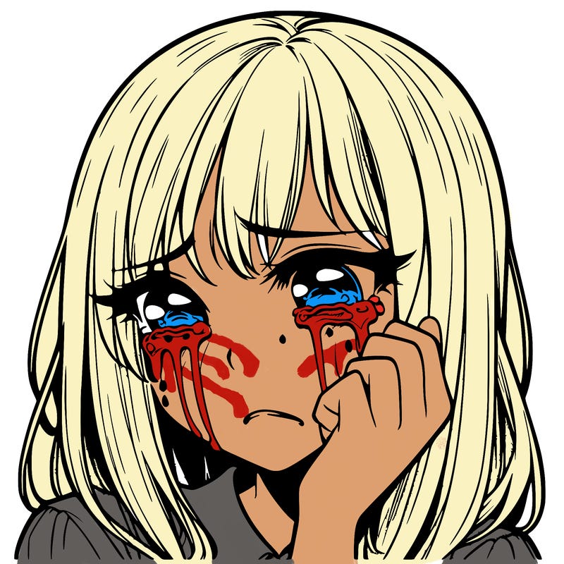 realistic girl crying