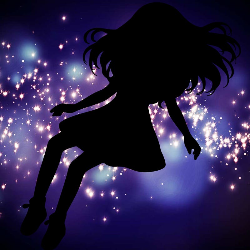 realistic girl floating