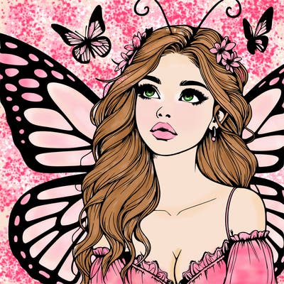 butterfly fairy realistic girl