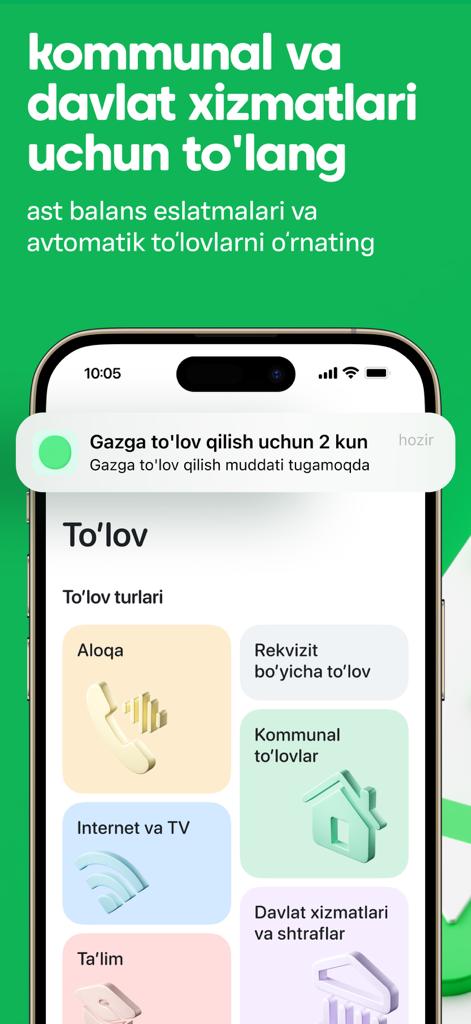 Paynet.uz mobile app interface for utility and government service payments in Uzbekistan