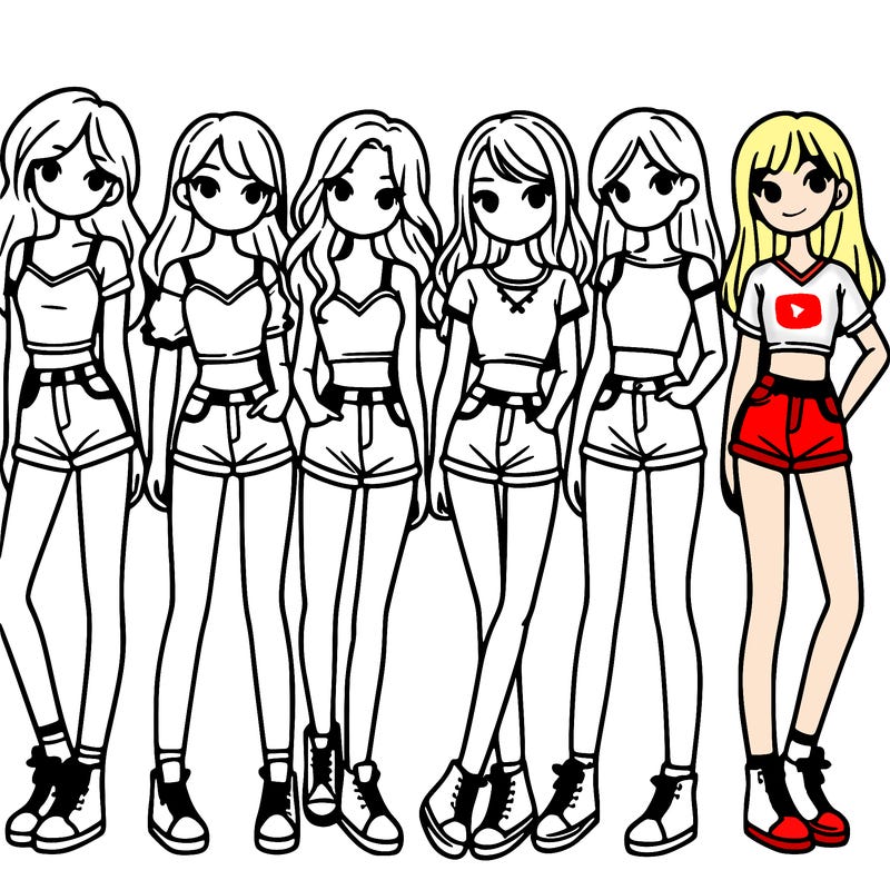 a group of girls wearing crop tops and shorts