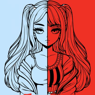 realistic girl split