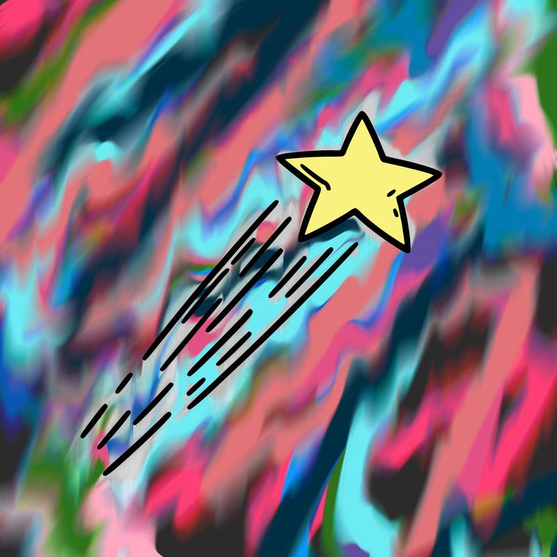 a shooting star in the sky