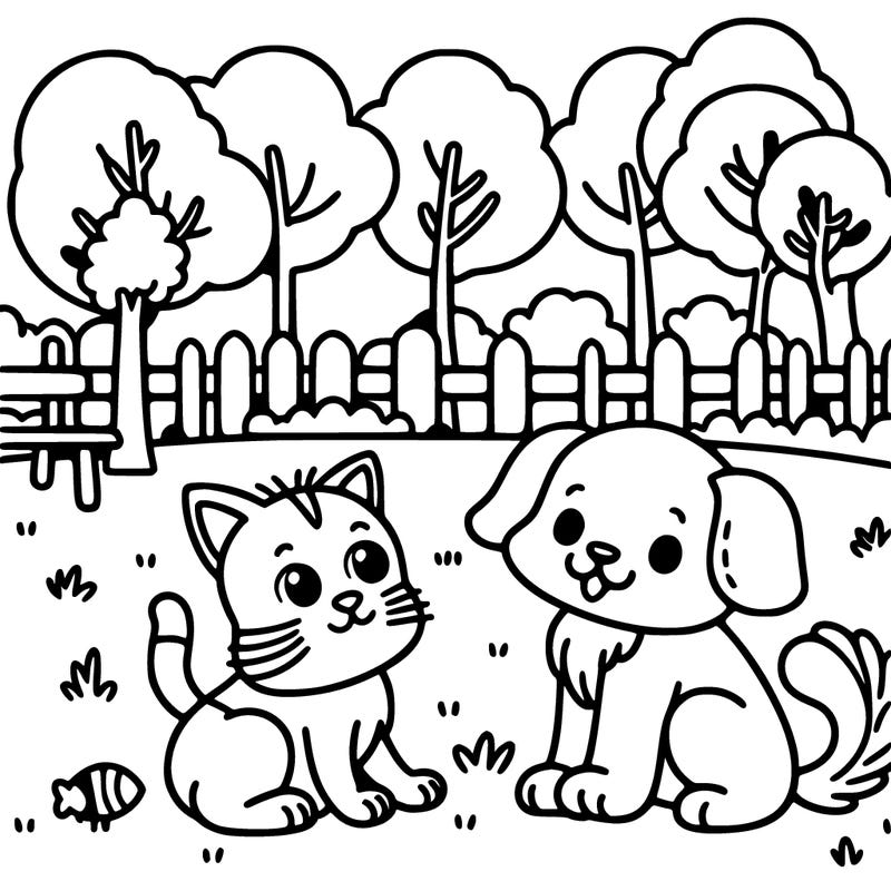 i want a dog and a cat playing together at a park