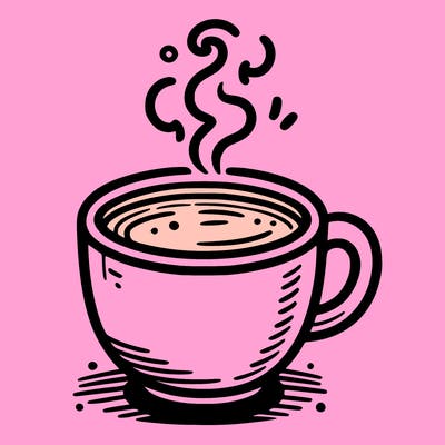 a cup coffe with steam