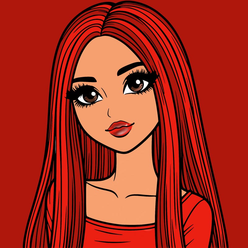 realistic girl with straight and long hair