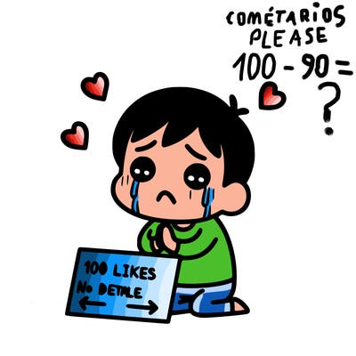 sad person begging for 100 likes
