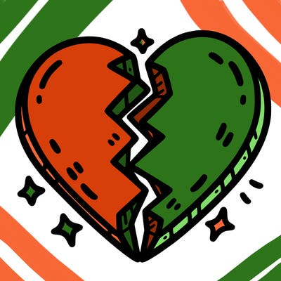 split in half heart