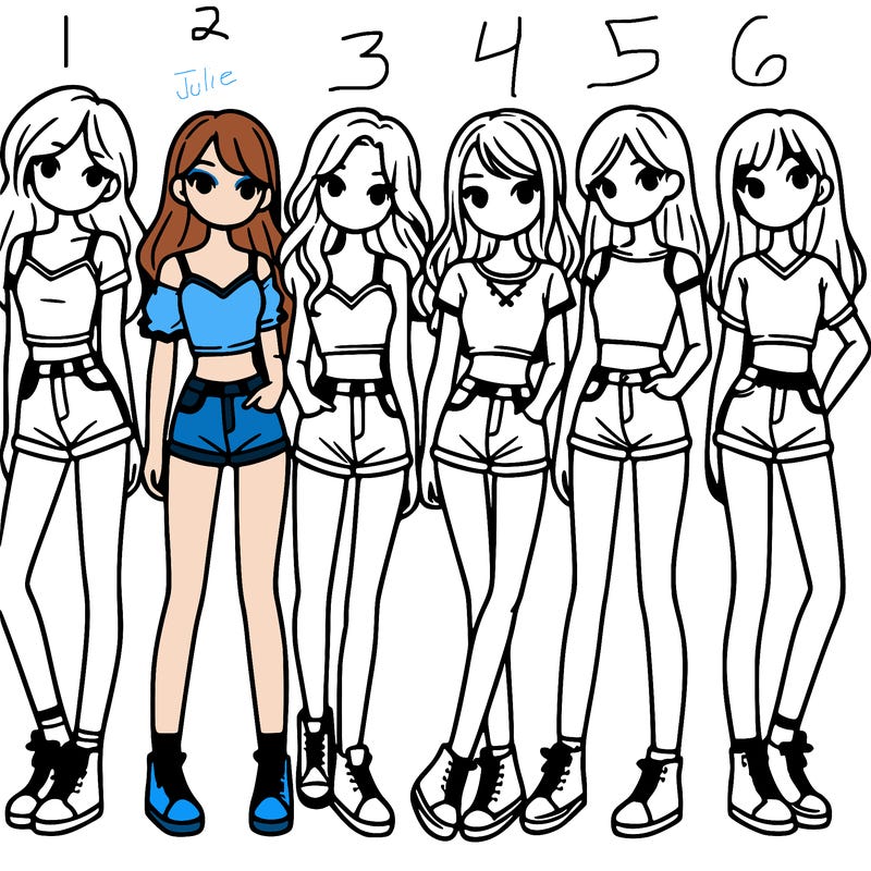 a group of girls wearing crop tops and shorts