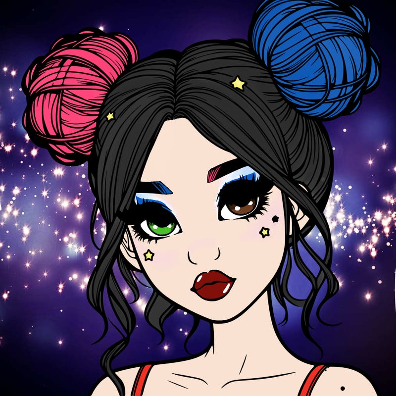realistic girl with space buns