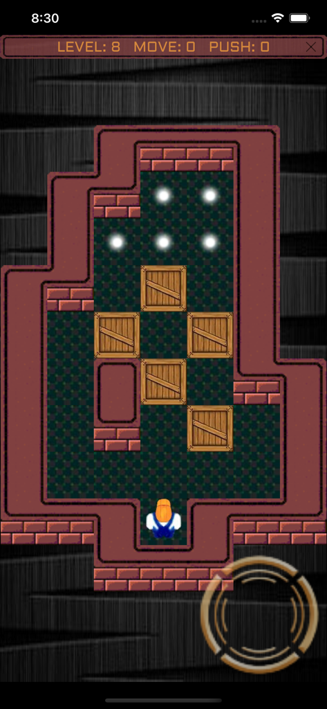 Sokoban (Boxman) Classic - Jugabilidad de Sokoban Boxman Classic mostrando un nivel de puzzle con cajas y casillas de destino