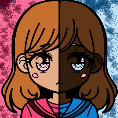 a split of a girl