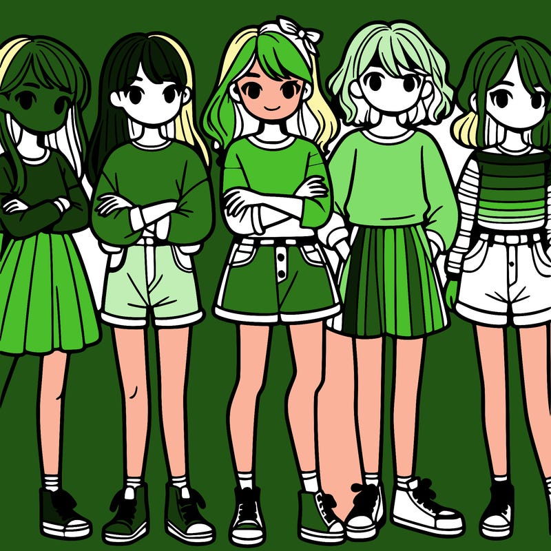 a group of girls standing