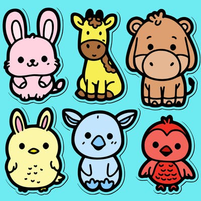 cute animal stickers