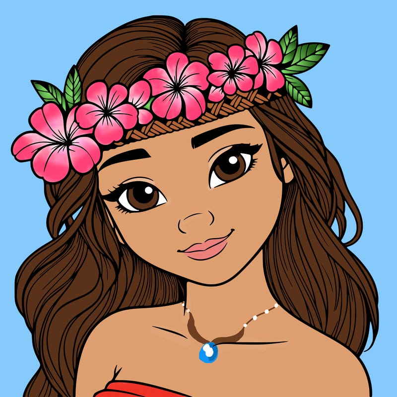 a realistic hawaiian girl with a head band of flowers on her head