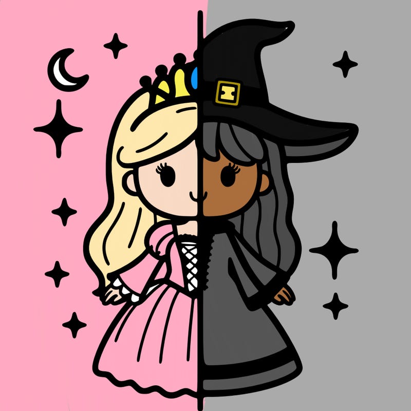 split princess and witch