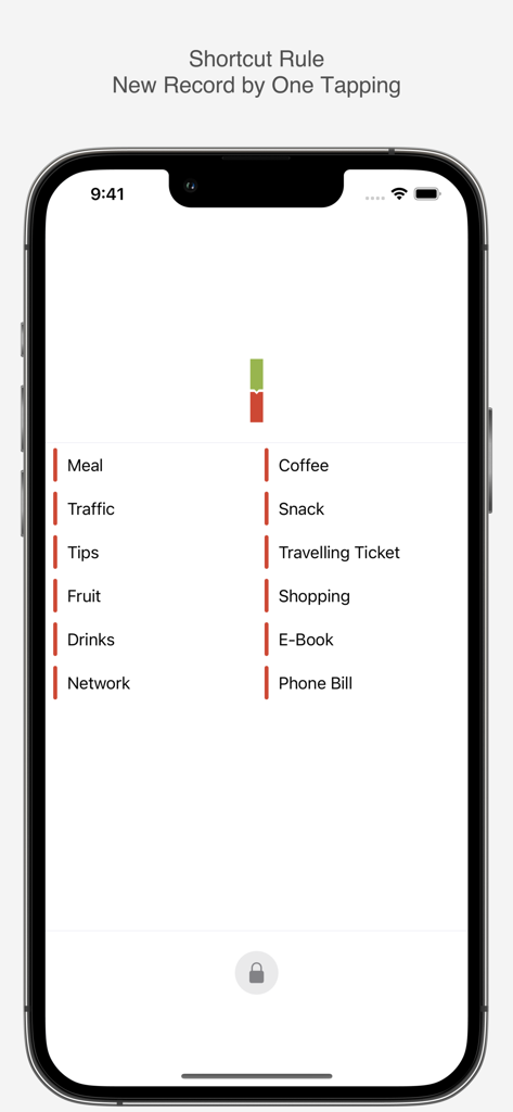 YeNom - YeNom app shortcut rule screen for one-tap data recording