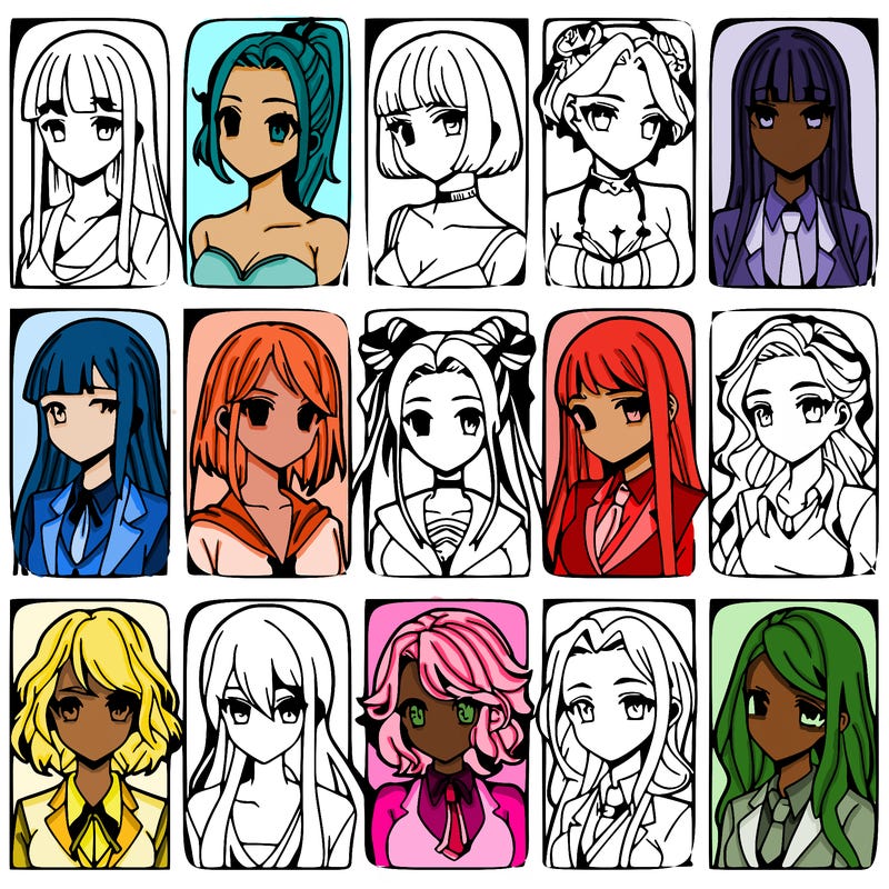 girls that look diffrent anime