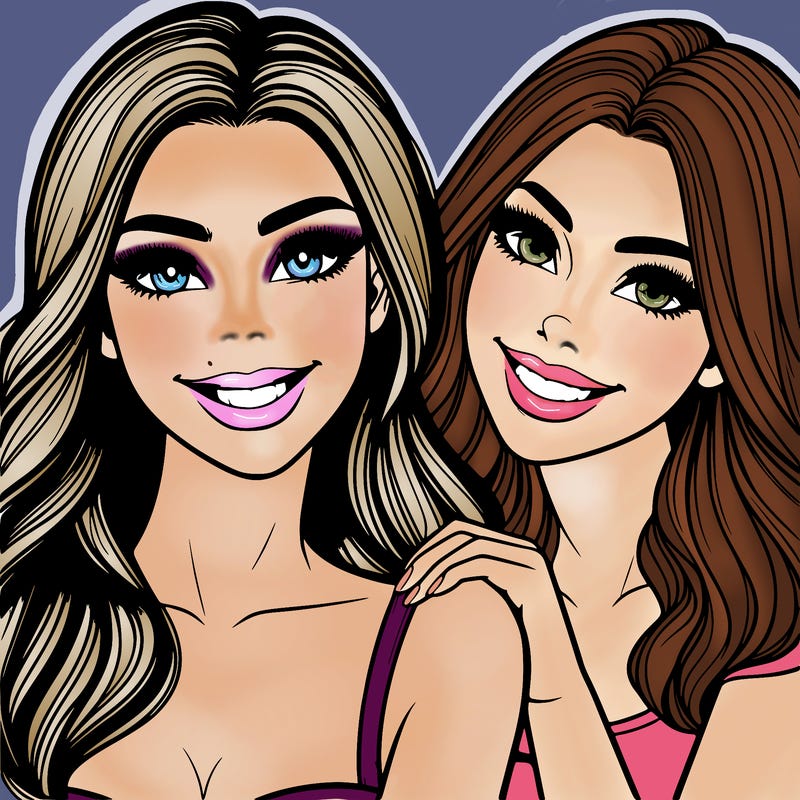 beautiful woman smiling best friends realistic