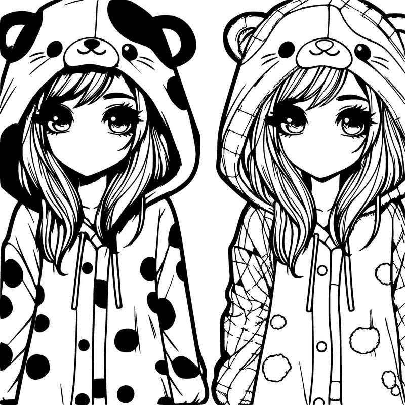 realistic girl in an animal pj's hoodie
