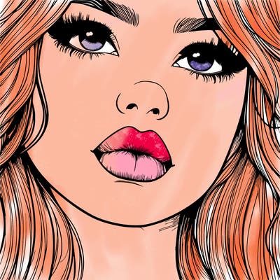 really realistic girl with lips
