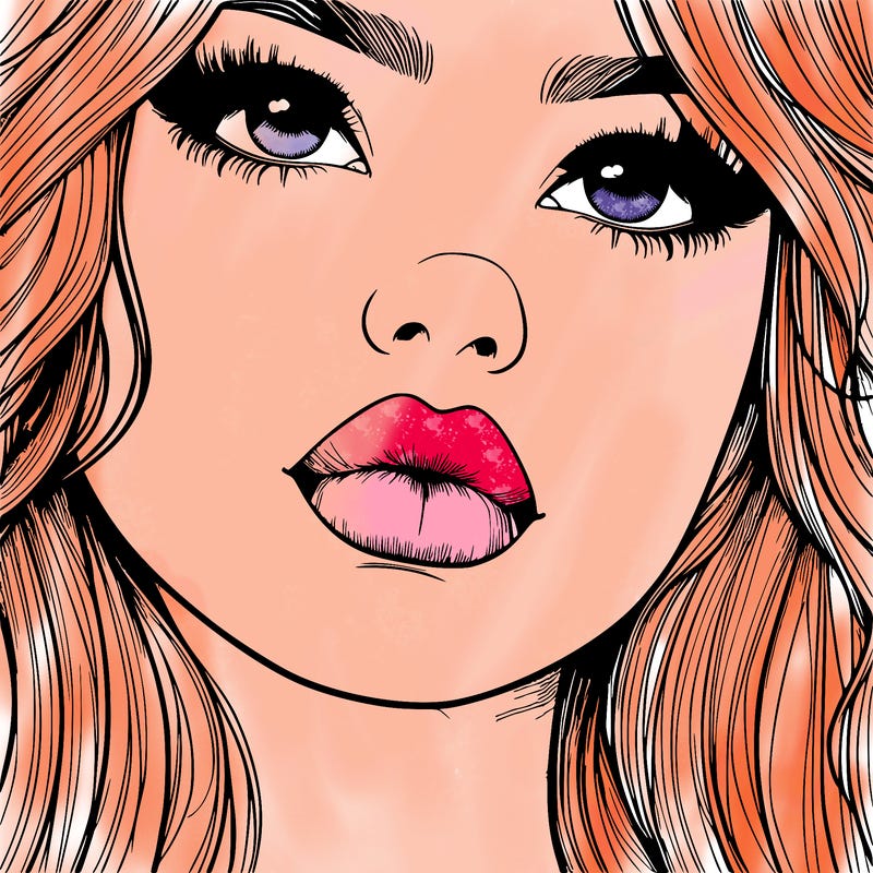 really realistic girl with lips
