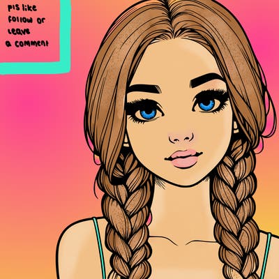 realistic girl with braids