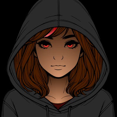 realistic girl with a hoodie